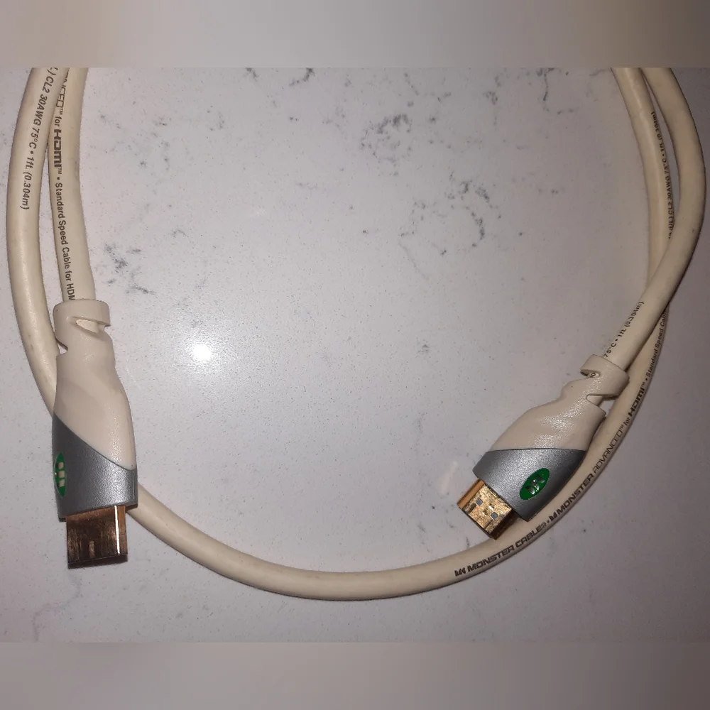 MONSTER ADVANCED white Computer cord standard speed cable for HDMI